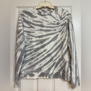 Lucky Brand Gray & White Tie-Dye Women's Crewneck Sweatshirt, NWT, Size S/P